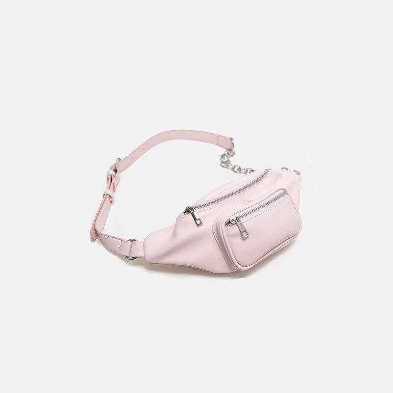 Effen kleur enkele schoudertas eenvoudige ketting meerlaagse borsttas vrouwen reistelefoonpakket  c746: Roze