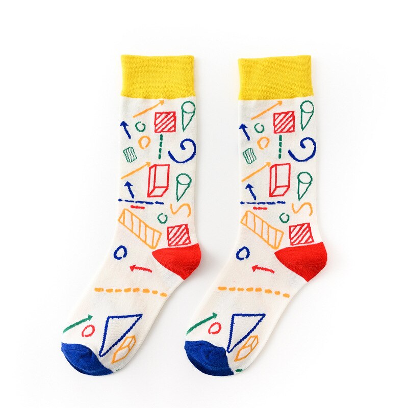 seltsame Mathematik aufbringen Männer Baumwolle glücklich Socken Rechner Harajuku Neuheit Lustige Schwarz verrotten Männlichen Socken