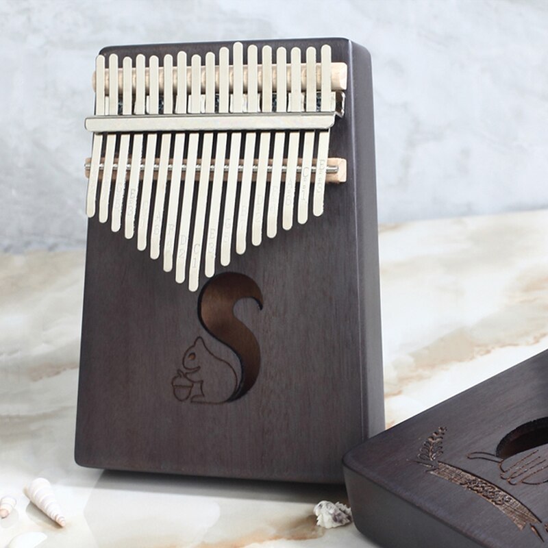 Single Board African Calimba 17 Keys Thumb Piano Retro Deer Mahogany Teclado With Tuning Hammer Mbira Musical Instrument Kalimba