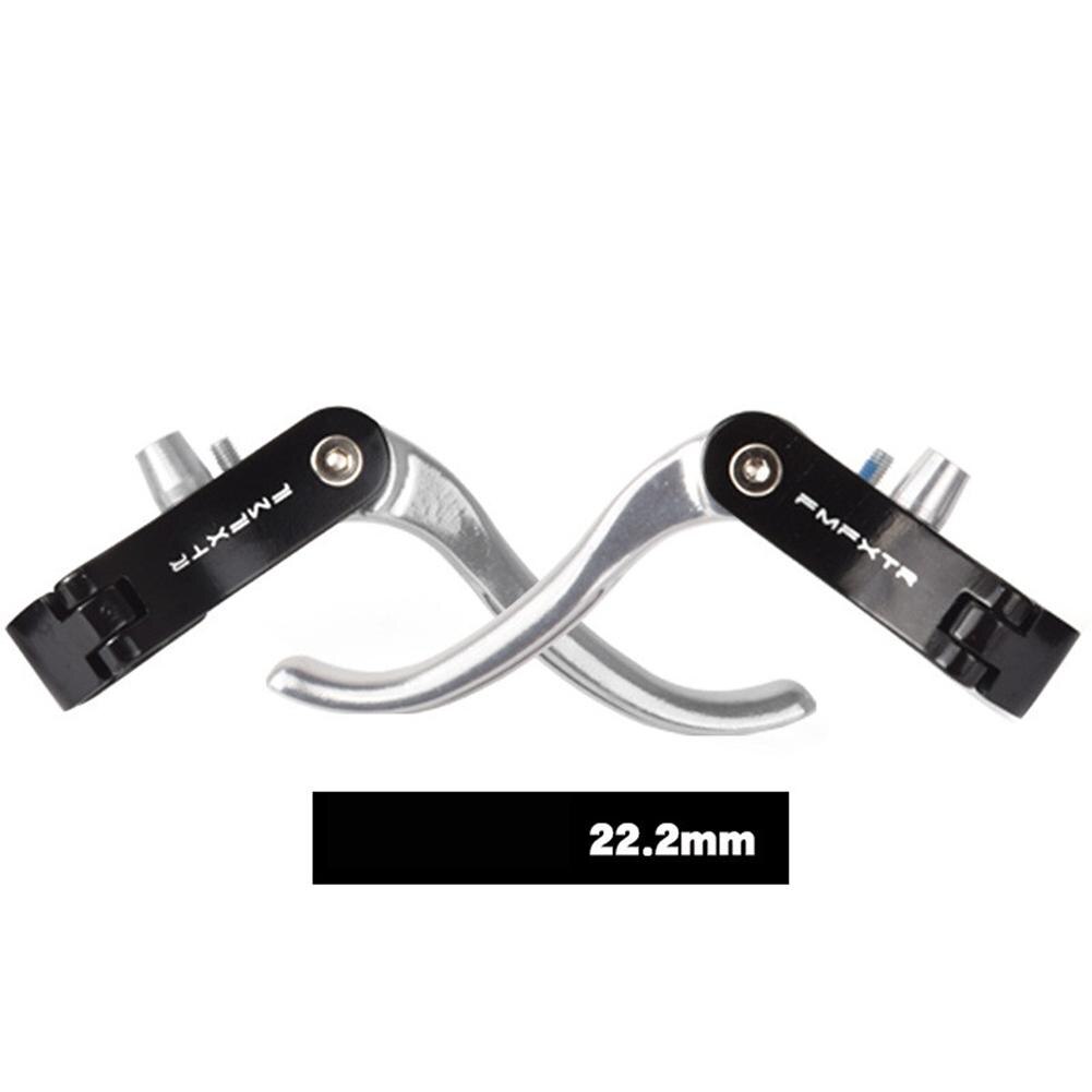 1 par 205d cykel bremsegreb 23.8/22.2mm cykel bremse håndtag til 25.4/31.8mm mtb cykel reservedele: Sort sølv 22.2mm