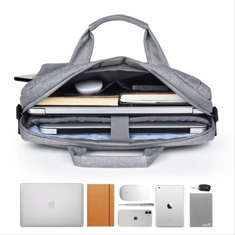 Notebook Laptop Tassen Waterdichte 15.6 Inch Macbook Computer Zakelijke Tas Tablet Mannen Aktetas Messenger Bag