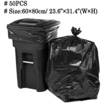 50 stk stor størrelse heavy duty ekstra stor affaldspose kommerciel affaldspose roomhome baghave sort køkken køkken stue