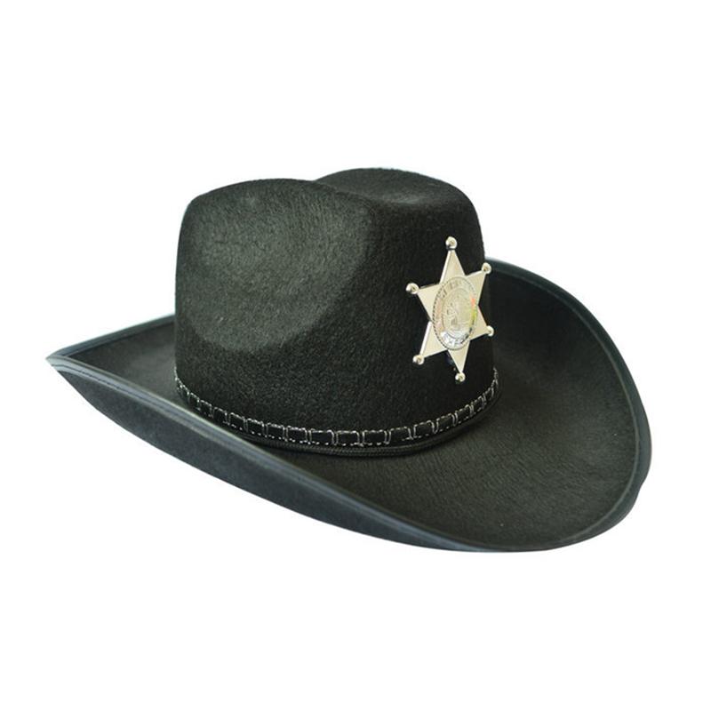 Cowboy Western Wild West Sheriff Hat Fancy Dress Halloween Party Costume Western Cowboy Hat: Black