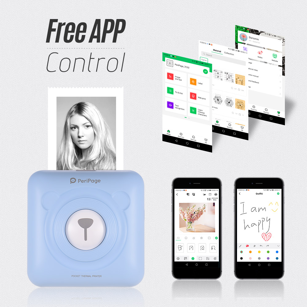 Mini POS Portable Printer Pocket Mobile Thermal Bluetooth 58mm Mini Wireless POS Thermal Photo Printer for Android iOS Phone