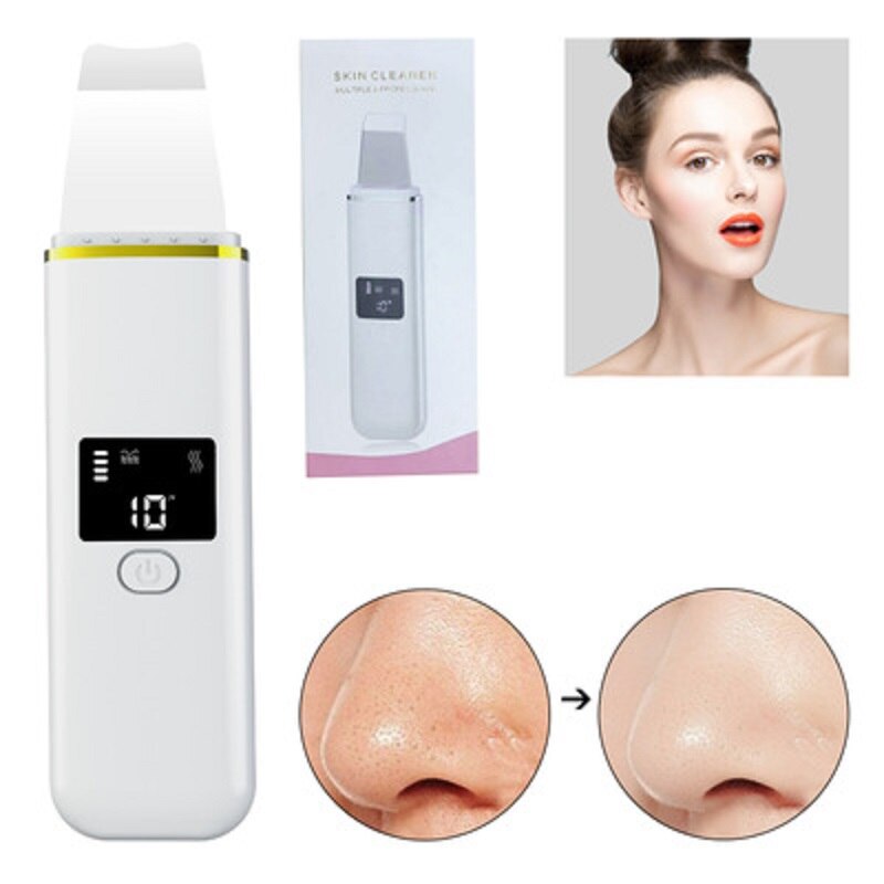 Espátula Facial de iones de ultrasonido, limpiador de poros, masajeador de limpieza profunda, Lifting de la piel, eliminación de espinillas, pala exfoliante Facial