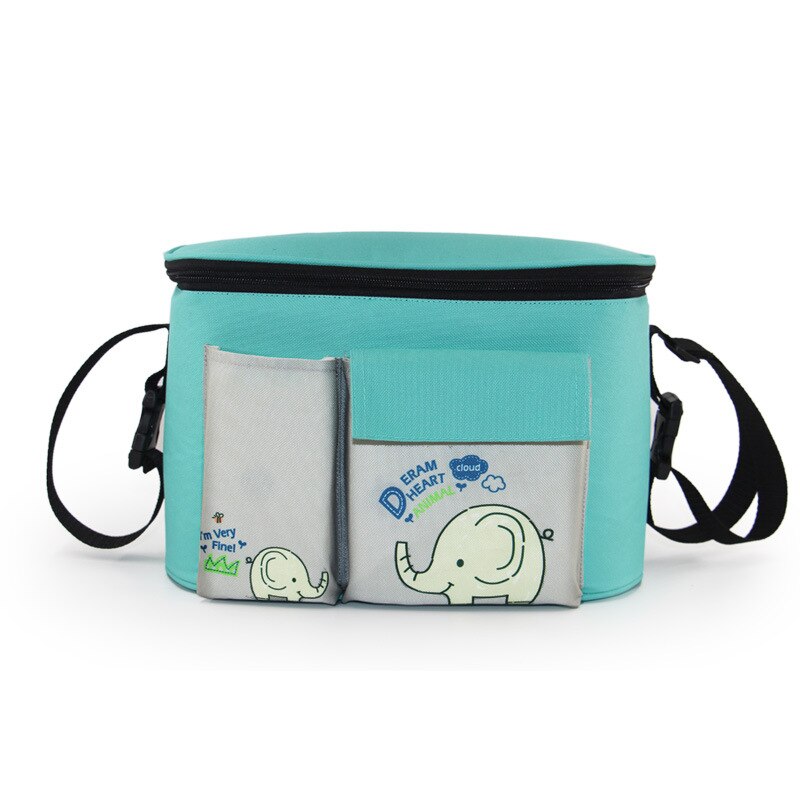 Baby Diaper Bags Nappy Bags For Stroller Organizer Mummy Diaper Bags Hanging Carriage Waterproof Pram Buggy Cart Bottle Bag: Green 15x31x20cm