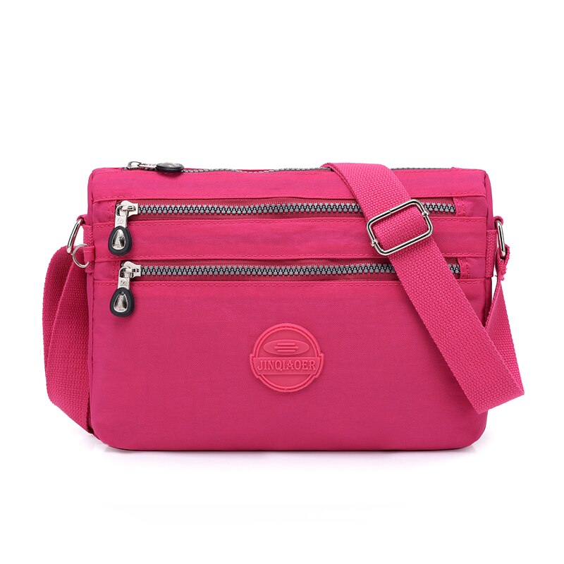 Delle Donne di modo del Sacchetto di Spalla Casual Nylon Crossbody sacchetto del Messaggero del Sacchetto A Più Strati Borse Borse Femminili Borse Sac A Main: Di Colore Rosa caldo