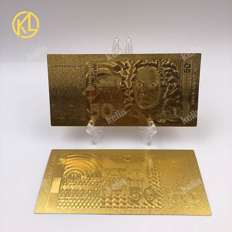10pcs/lot Reproduction Crafts Germany Annette von Droste Hulshoff 20 Mark Gold Bank Note patriotic souvenir collection and: 50Mark-new