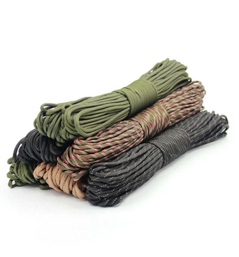 1 pièces 550 Paracord Parachute cordon lanière Mil Spec Type III 7 brins noyau 100 FT 27 couleurs pour l'escalade Camping boucle Bracelet