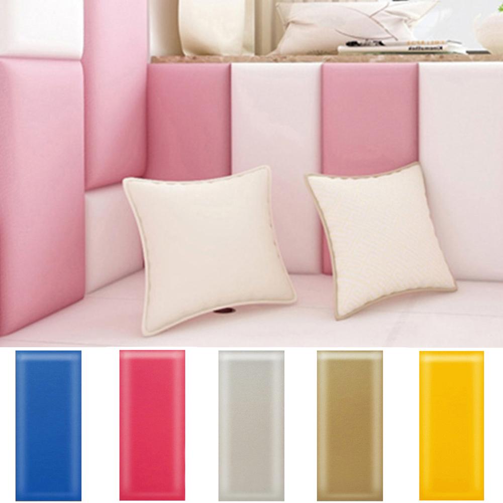 1PC 20cm x 50cm Baby Wall Mat Solid Color Baby Anti-collision Wall Mat Foam Waterproof Self-adhesive Cushion Impact protection