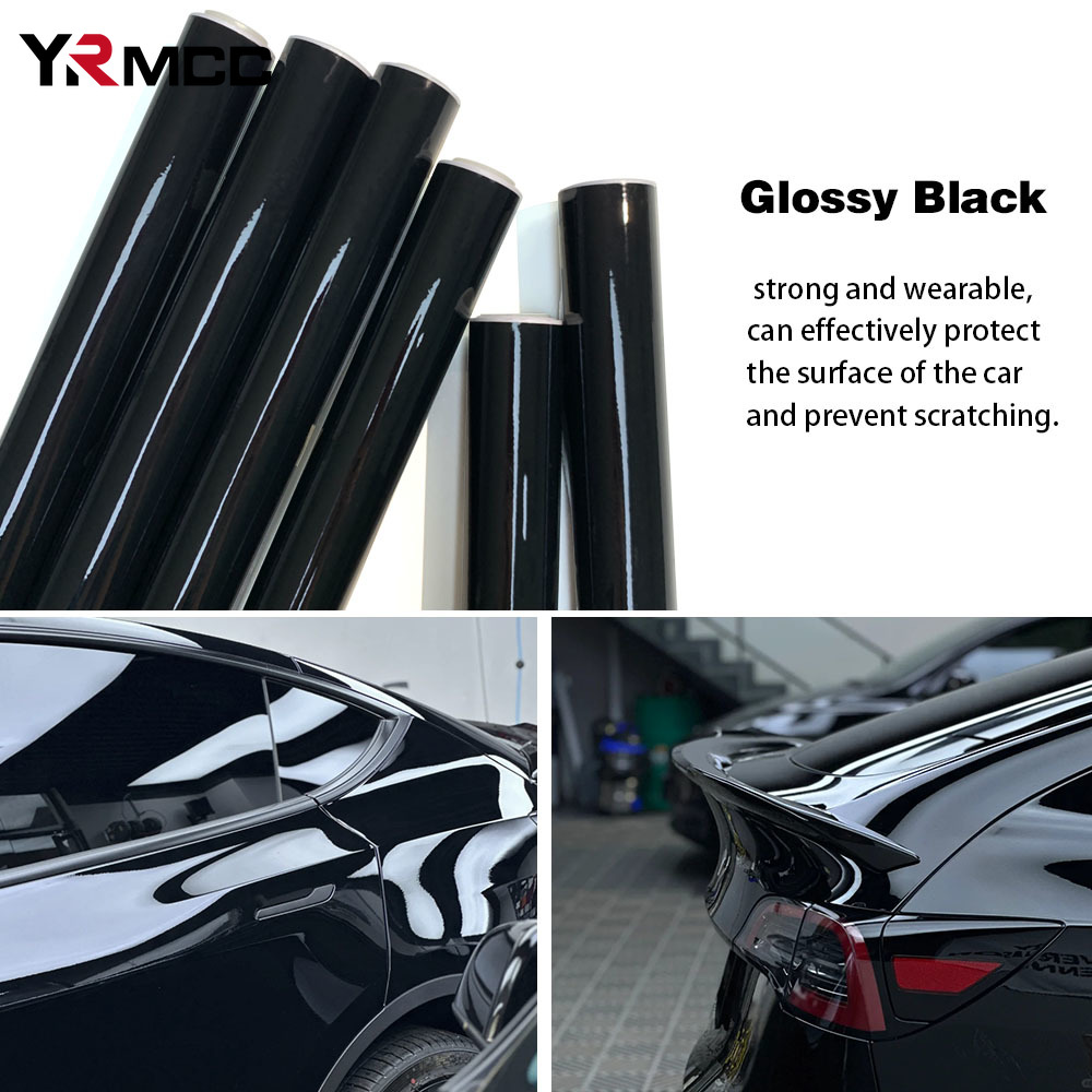 Bil Vinyl Wrap Folie Selvklebende Sort Blank Vanntett Dekal DIY Datamaskin Scooter Dekkefolie