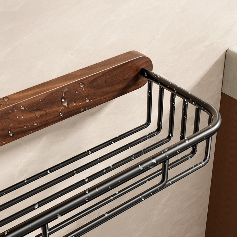 Toilet Tissue Box Bathroom Walnut Space Aluminum Paper Box Mobile Phone Storage Rack Stylish and Handsome Bathroom Accessories