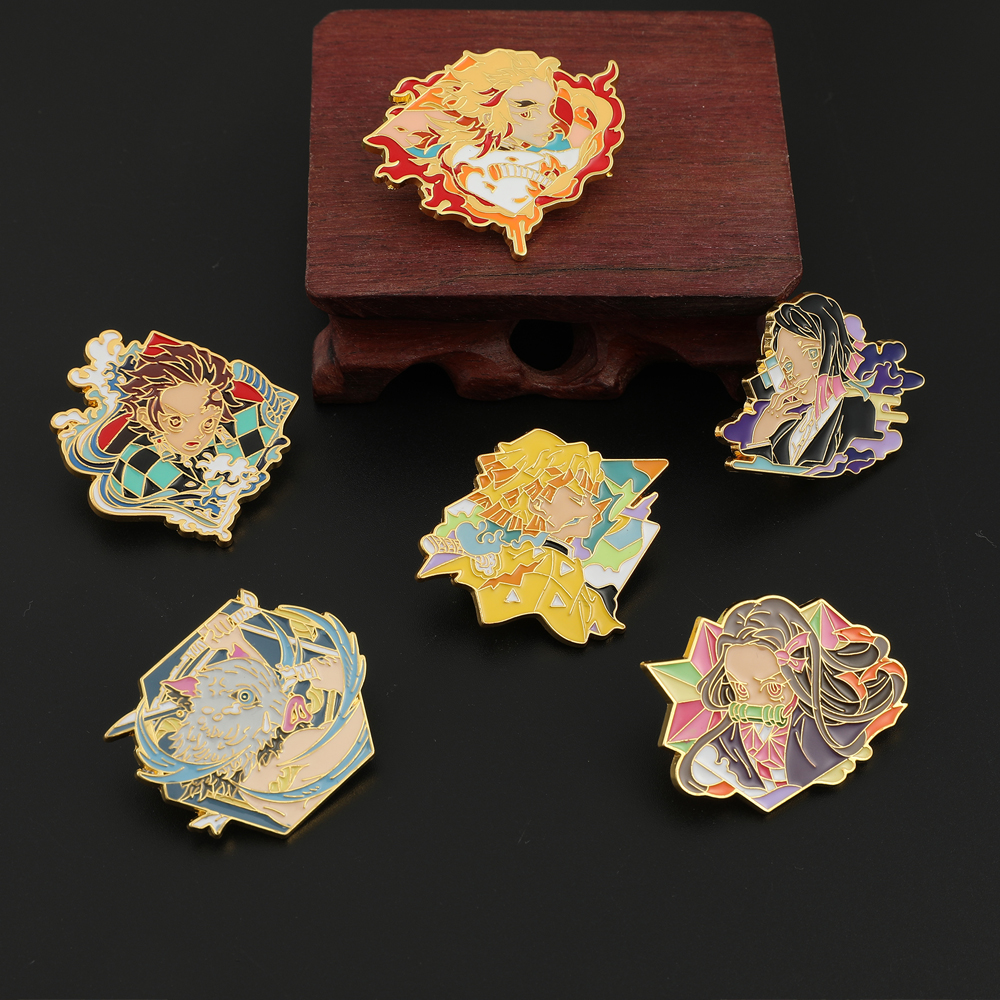 Anime Demon Slayer Broche Kamado Tanjirou Kamado Nezuko Badge Emaille Broche Voor Kinderen Kleding Rugzak Pin Sieraden Accessoires