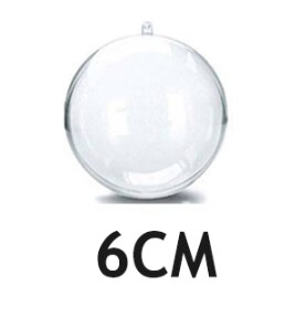 10 pièces boule transparente de noël en plastique de noël boîte de boule ouverte boule ornement fête décoration de la maison bricolage: 6cm / 10  Pcs