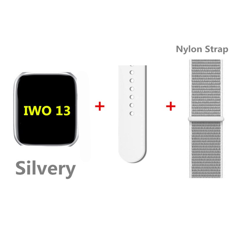 Original IWO 13 Smart Uhr Serie 6 Frauen Männer Unterstützung Bluetooth Anruf Herz Rate Besser Als IWO 12 Pro W56 smartwatch Für IOS: white add nylon