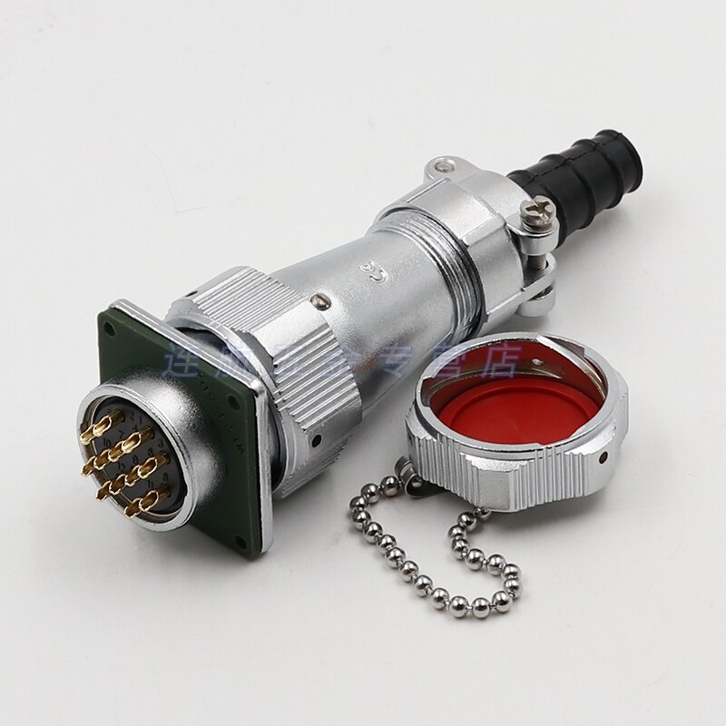WY24 TI+Z M24 Waterproof Connector Male Female 2 3 4 9 10 12 19 Pin Aviation Plug Socket Solderding Terminal Adapter Panel Mount: 10 Pin