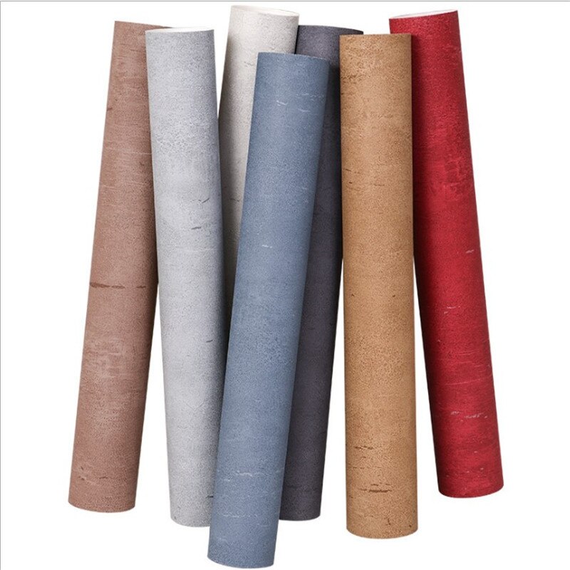 Papel pintado de PVC de Color de hormigón de estilo Industrial Loft papel de pared nórdico rollo tienda & cafés & Bar papel tapiz rollo pegatinas de pared Decoración