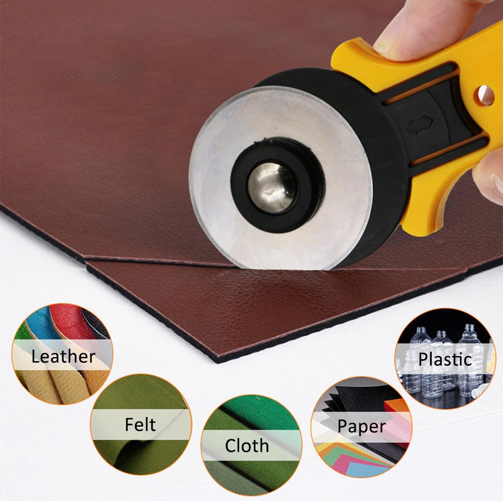 45mm Hob Cloth Cutting Cutter Manual Patchwork Tool Leather Wallpaper Round Roller Cutter Set with Non-slip Handle