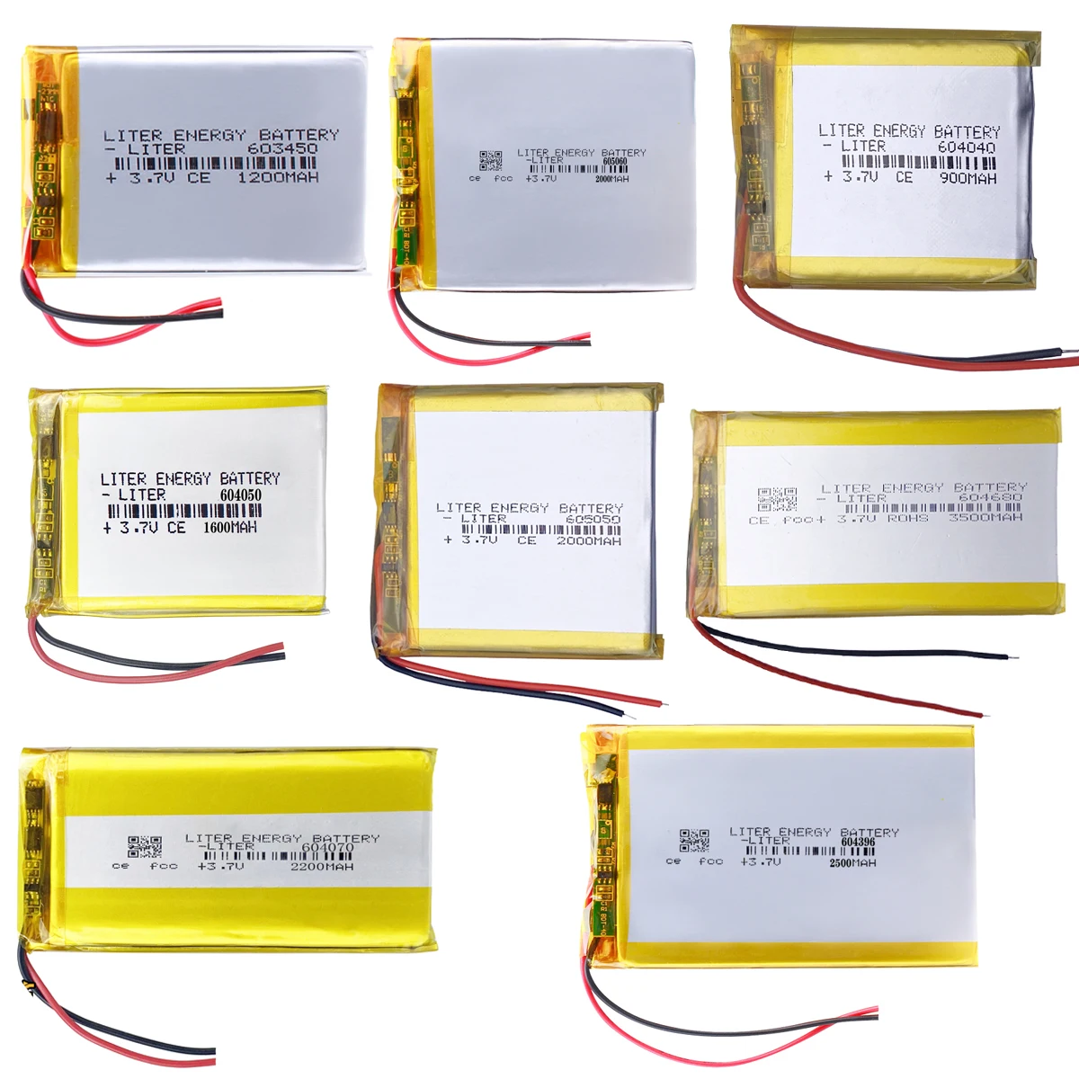 3.7V Li-Polymer Rechargeable Battery 603040 for MP3, Tablets, DVD, E-books, Bluetooth Headsets, Cameras