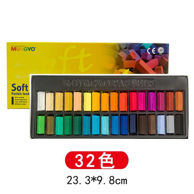 Mungyo-Mini pasteles de tiza no tóxicos de colores Pastel suave para artista estudiante, pluma de pintura de Graffiti, suministros de Arte de papelería escolar: 32pcs