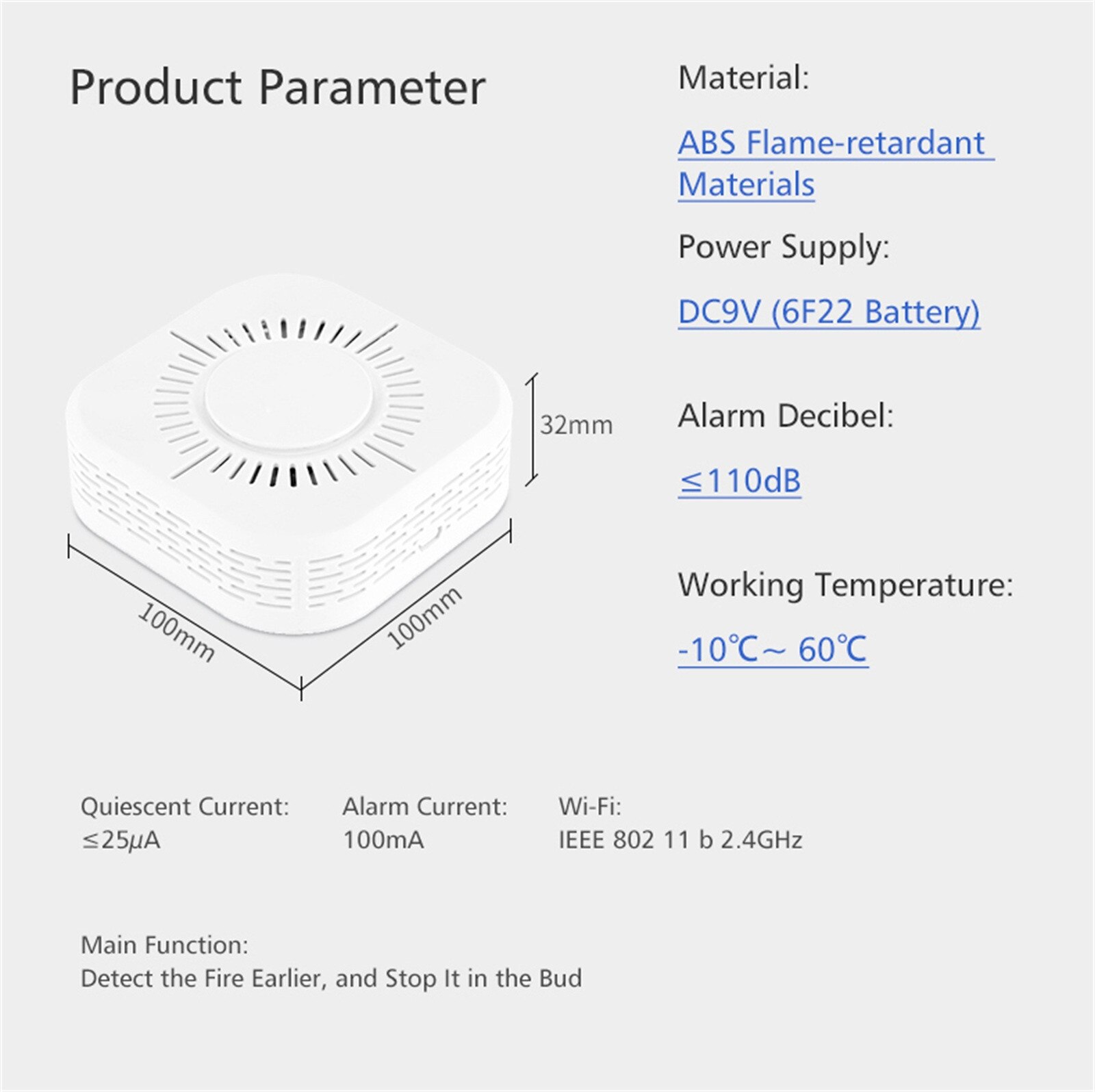 Tuya WiFi Smoke Alarm Fire Protection Smoke Detector Smokehouse Combination Fire Alarm Home Security System Firefighters