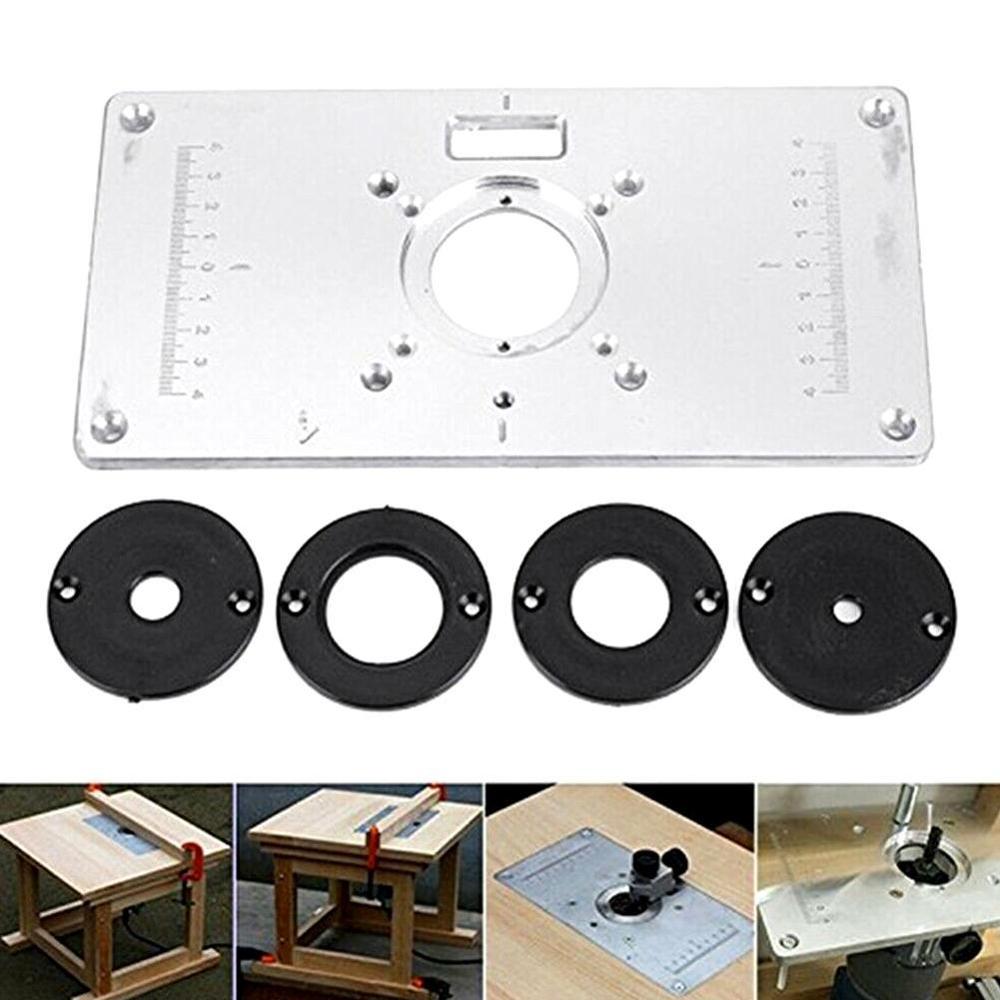 Multifunctional Aluminium Router Table Insert Plate Woodworking Router Wood Benches Machine Trimmer Engraving Models R7Y3