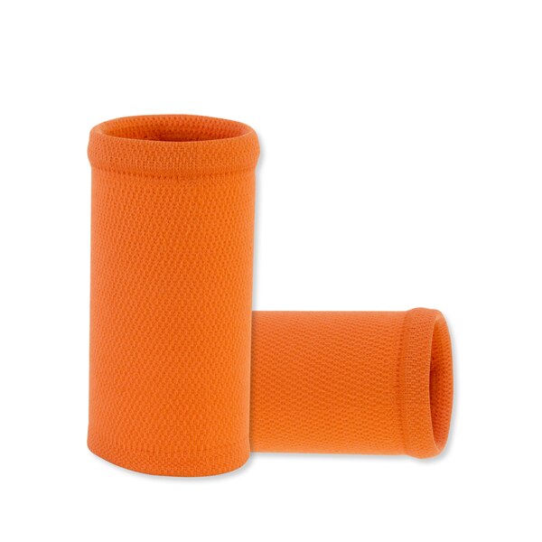 Håndleds svedbånd  in 9 forskellige farver, lavet af højelastisk meterial behagelig trykbeskyttelse, atletiske armbåndsarmbånd: Orange