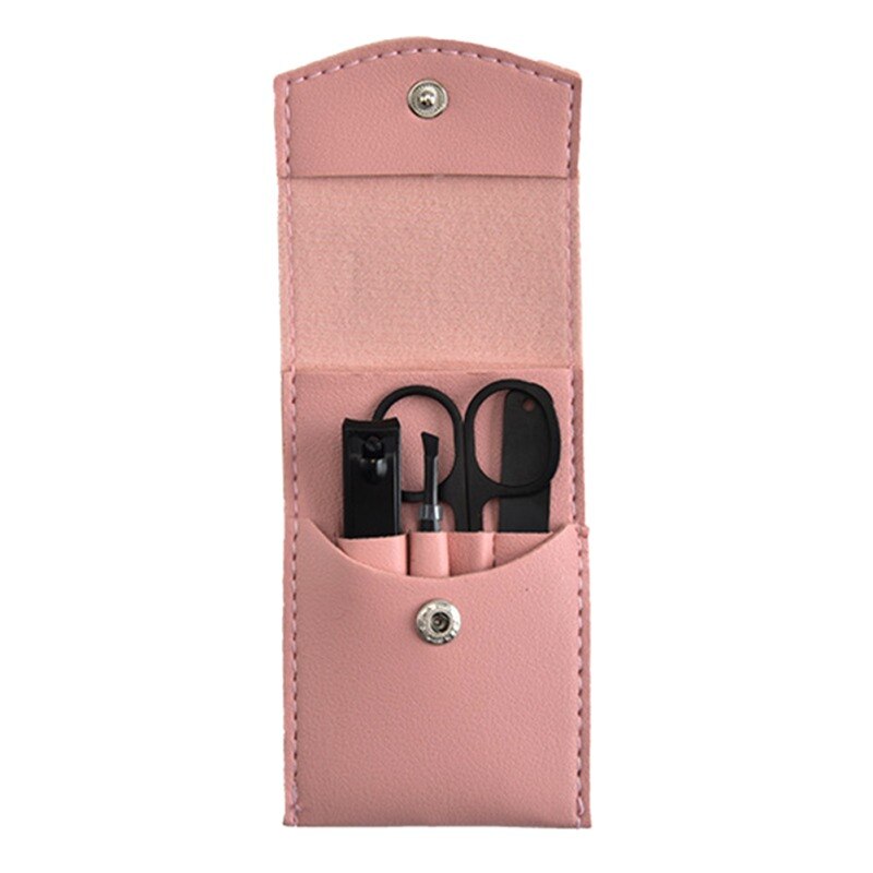 4 pièces/ensemble Cuir Coupe-ongles Noir Orteil Coupe-ongles Coupe Ongles Machine Tondeuse: Pink
