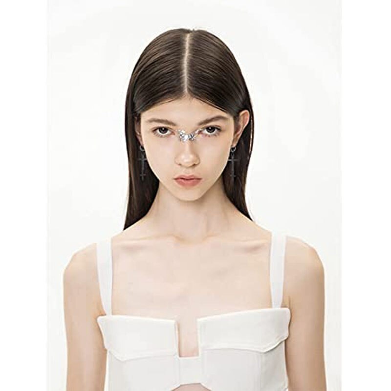 6 Pairs Magnetic Stud Earrings Stainless Steel Magnet Clip on Earrings Non Piercing Hoop Dangle Cross Earrings for Men and Women