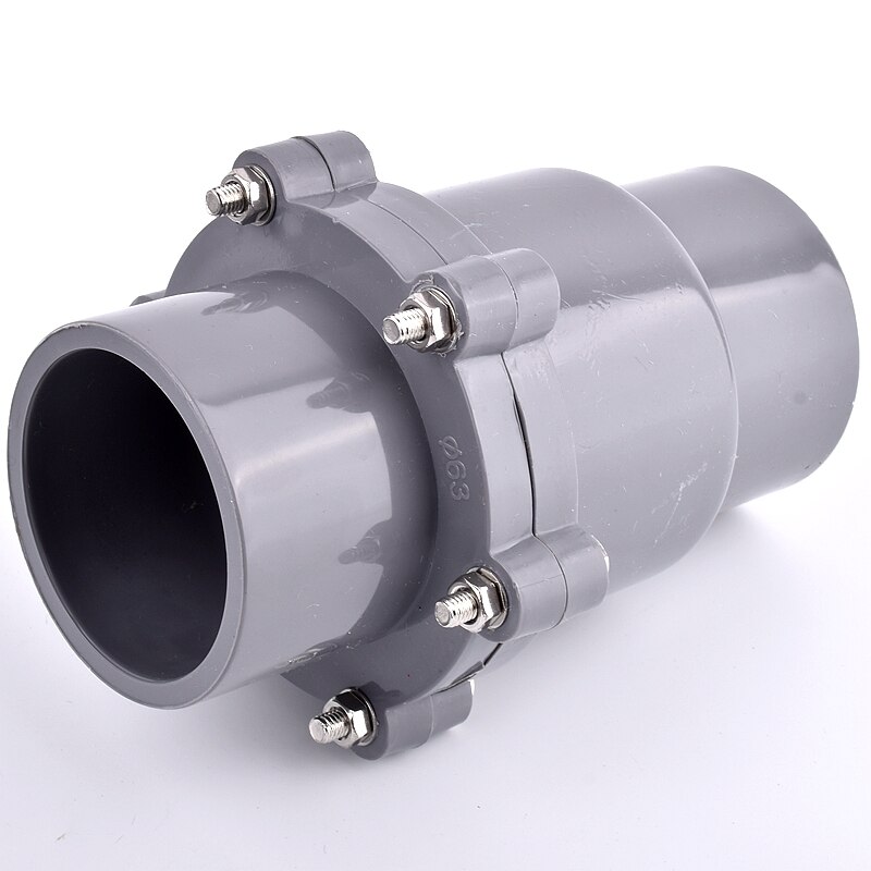 1pc ID 25~110mm PVC Check Valve Water Supply Pipe One-Way Valve Watering Irrigation Tube Connector Aquarium Fish Tank Adapter