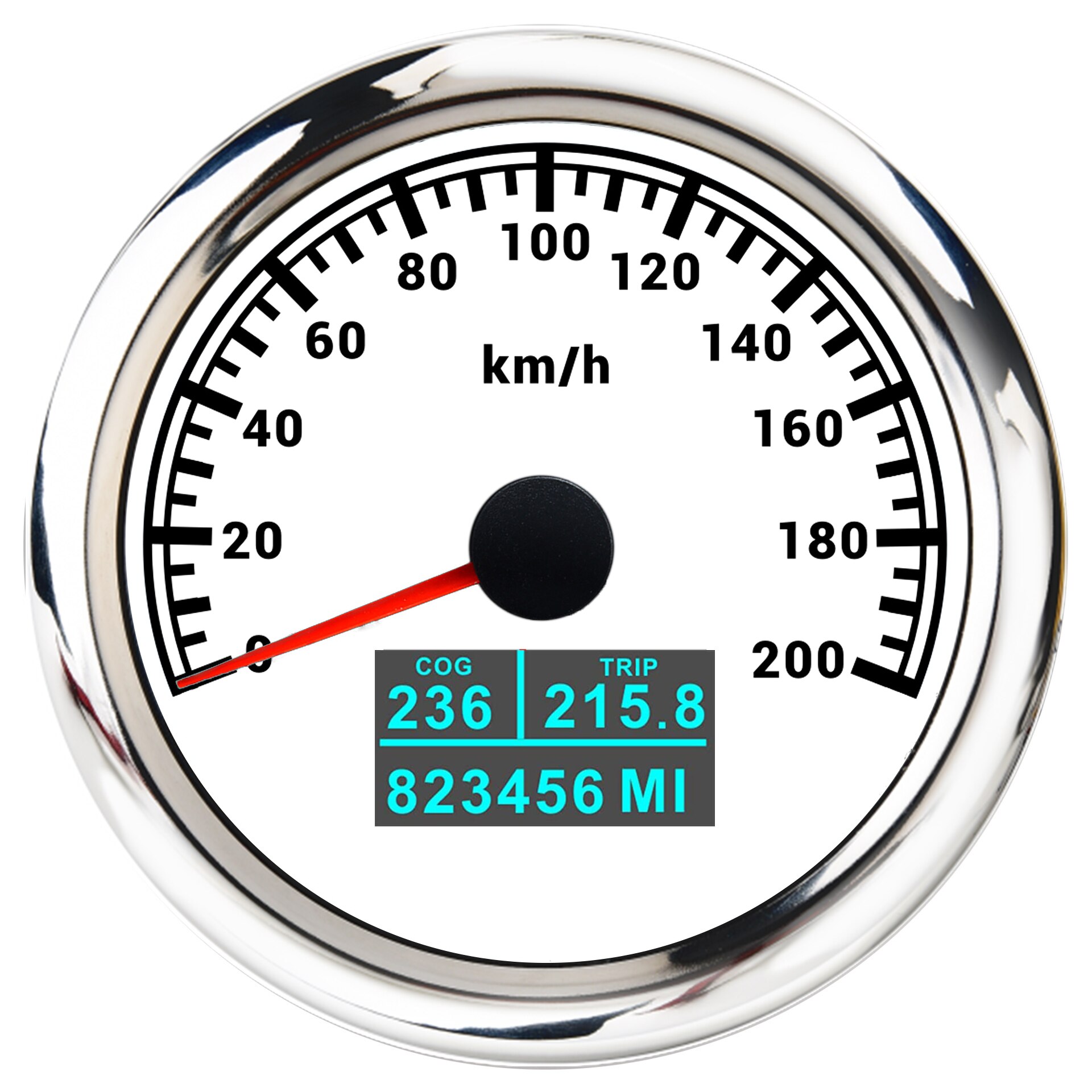 Neue 85mm GPS Tachometer Mit Rot, Grün, Blau, Weiß, Gelb, Cyan, lila Farben Hintergrundbeleuchtung Für Auto Boot Motorrad: 200KWS