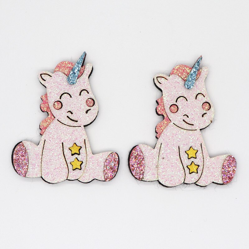 10 stuks glitter leer non-woven stof voor haarspeldjes, applicatie patches diy knutsel decoratie  y20032001: Default Title