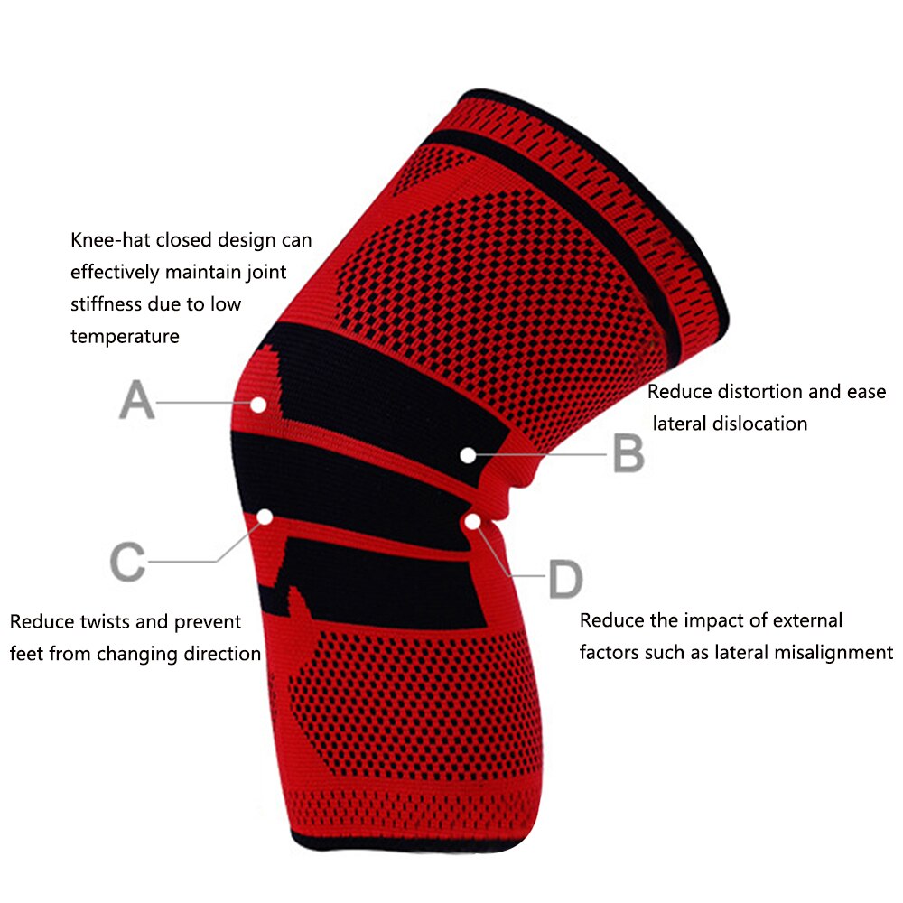 1 pcs Knee Patella Protector Brace Silicone Spring Knee Pad Basketball Running Compression Knee Sleeve Support Sports Kneepads