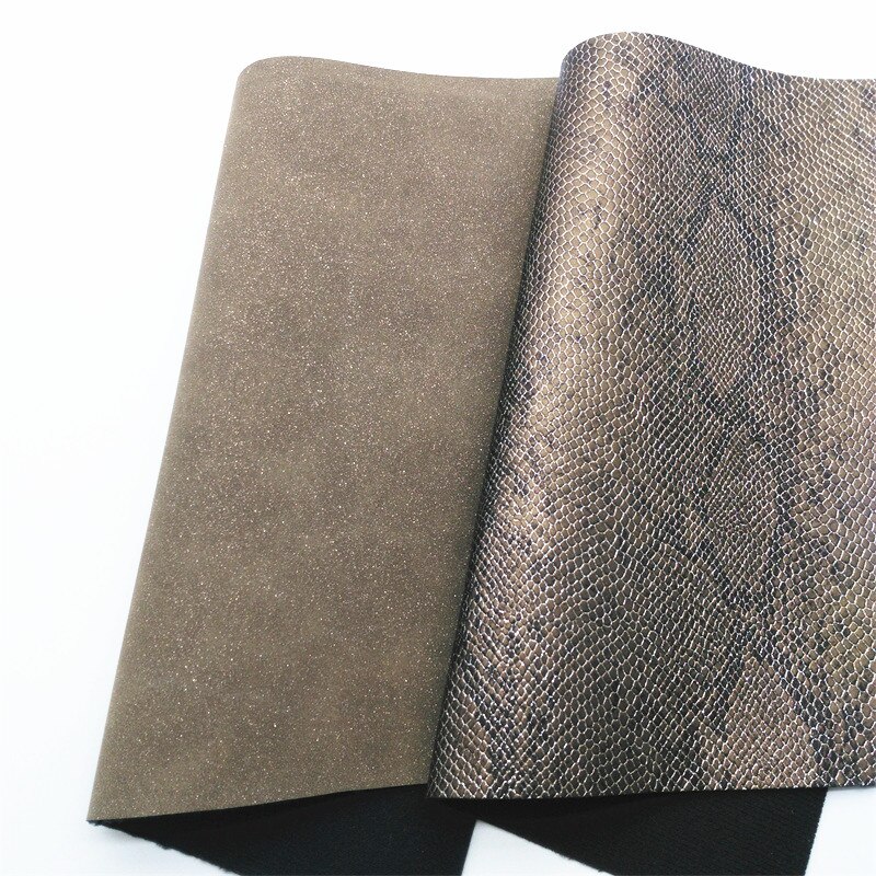 Black Mixed Brown Glitter leather, Metallic Snake synthetic leather, Glitter Suede Faux Leather Sheet For Bows DIY 21x29CM KM845