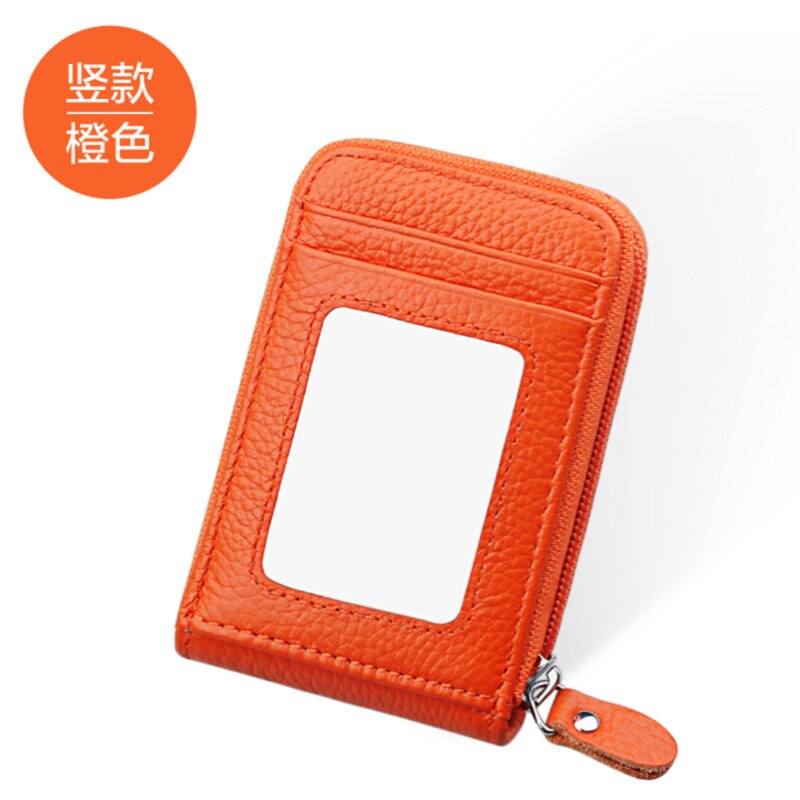 LKEEP-Mini cartera Vintage Unisex para hombre y mujer, monedero, tarjetas, portadores de identificación, PU sólido, billetera de cuero,: Orange