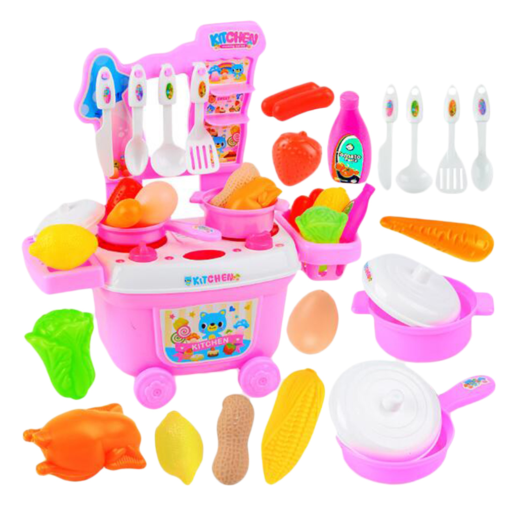 18 Pieces Pretend Kitchen Set for Kids – Pretend Play Food Sets for Boys Girls Age 3 Years and Up