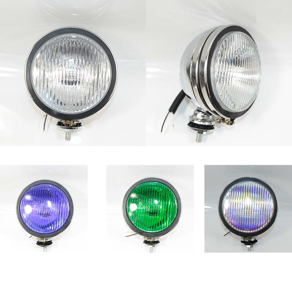 Luces de conducción antiniebla universales de 6 pulgadas, OLDTIMER de METAL cromado UNIVERSAL, lámpara de luz VINTAGE RETRO para coche, antiniebla halógena de 12V