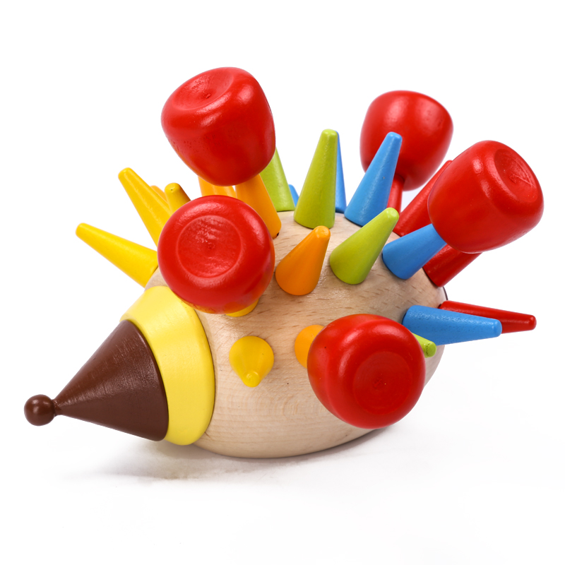 Giocattoli di legno colorato FAI DA TE creativo magnetico riccio bussare blocchi musicali per bambini di educazione precoce lotta blocchi di costruzione