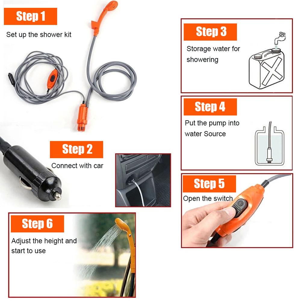 Outdoor Handheld Camping Water Douche Bag Set Regendouche Auto Motorfiets Auto Washer Ocean Beach Body Washer