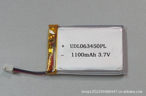 XH2.0 li-polymer rechargeable battery 3.7V 063450 603450 Lithium polymer battery 1100mAh ( size: 6*34*50mm)