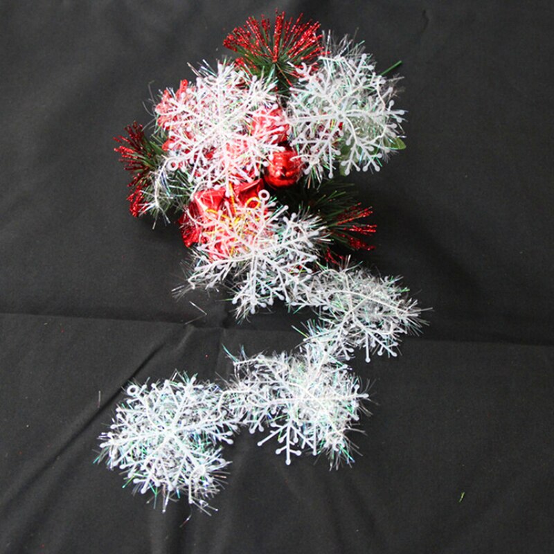 12Pcs Kerst Stereoscopische Boom Decor Xmas Witte Sneeuw Sneeuwvlok Stelletje Opknoping Ornamenten Voor Jaar Party 6 Cm