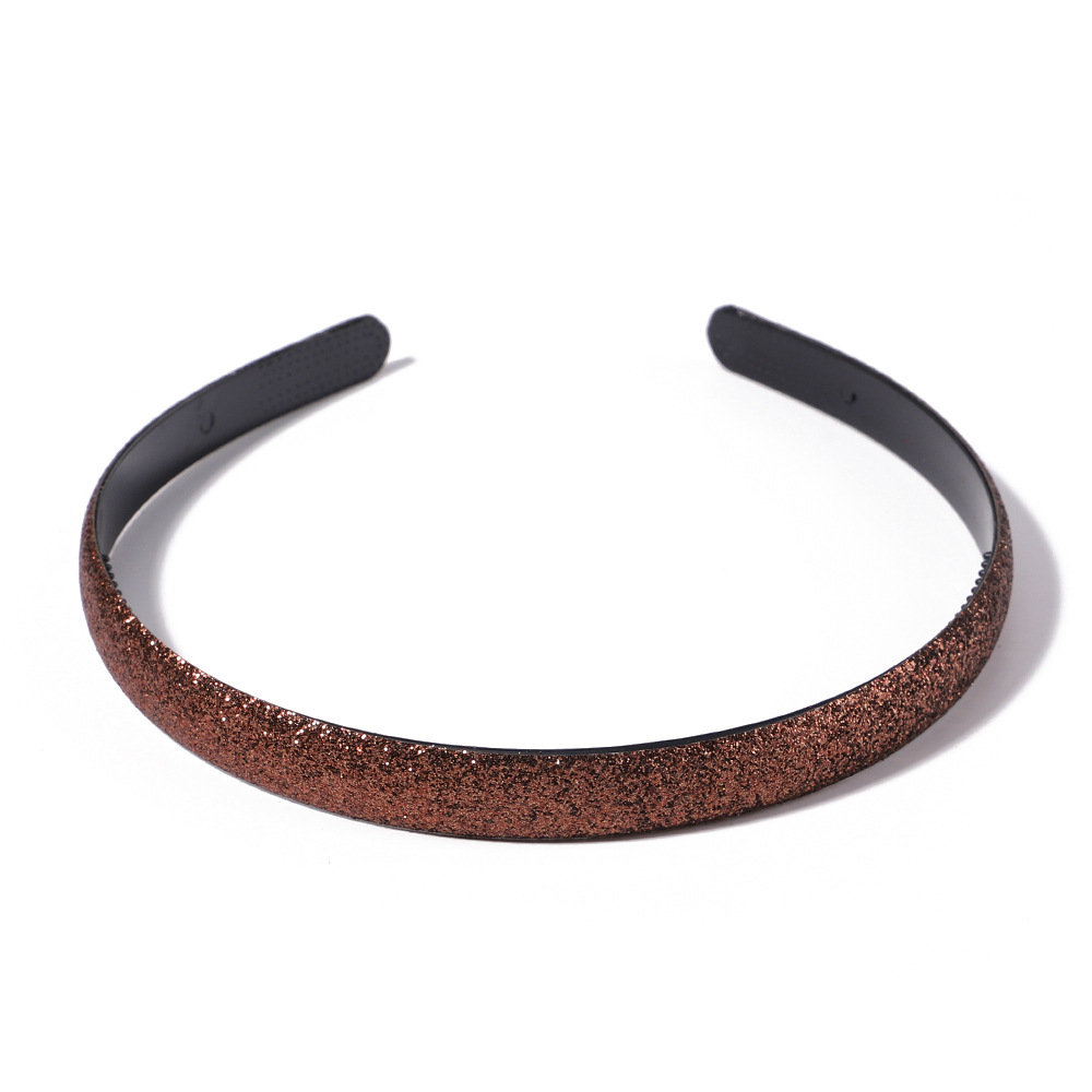 Macaron Sparkly Headbands Hairband Children Shining Head Hoop for Girls Brimmed Glitter Headdress Sweet Simple Hair Accessories: M / Orange