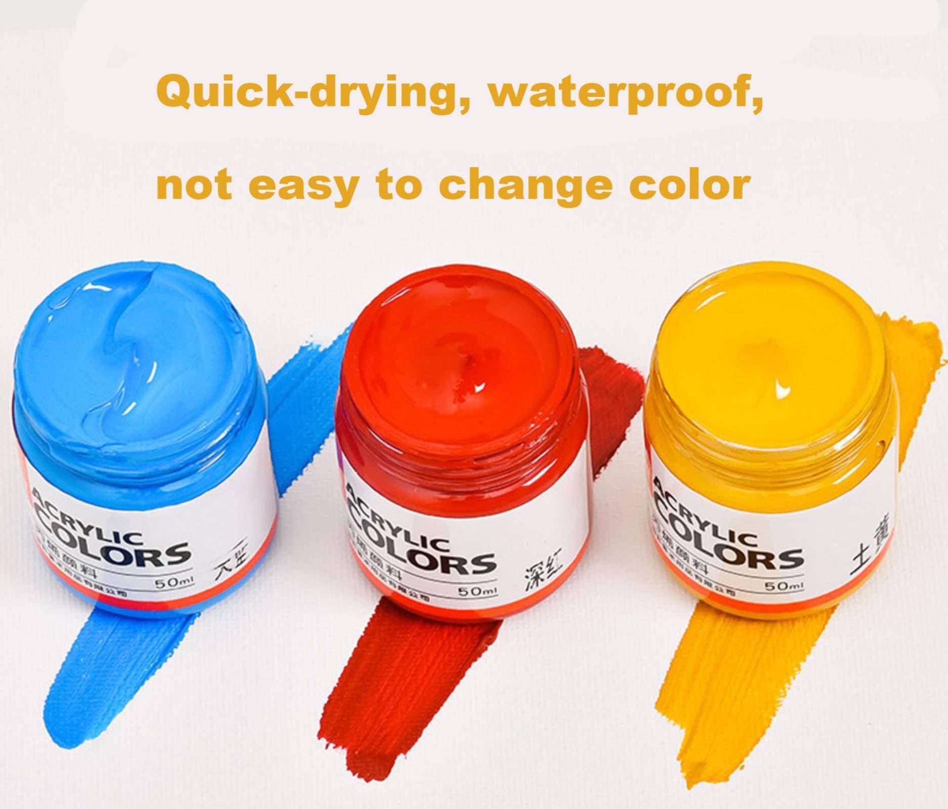 6colours Acrylic Paint 50ml One Bottle Drawing Painting Pigment Hand-Painted Wall Paint for Artist DIY