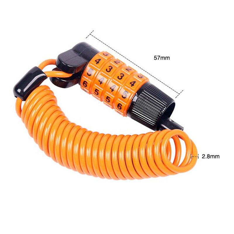 Bicycle Combination Lock Portable 4 Digits MTB Road Bike Lock Codes Changeable Compact 1.2M Cable Zinc Alloy Body