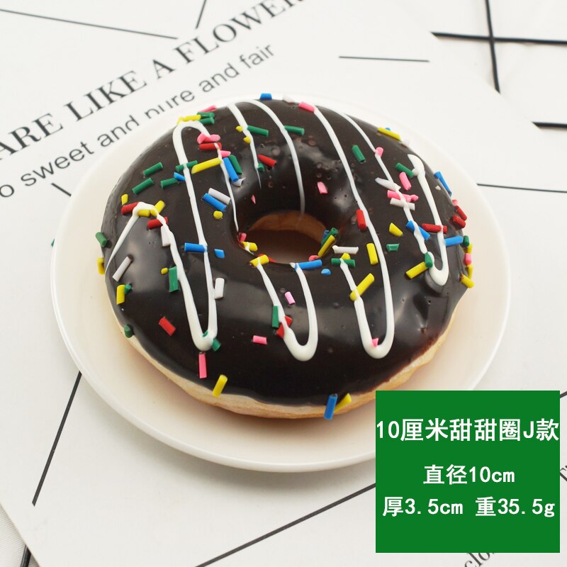 10Cm Kunstmatige Donut Voedsel Chocolade Taart Zoete Roll Kunstmatige Mini Squishy Donut Simulatie Model Fotografie Decoratie Props: 10cm black kelixt