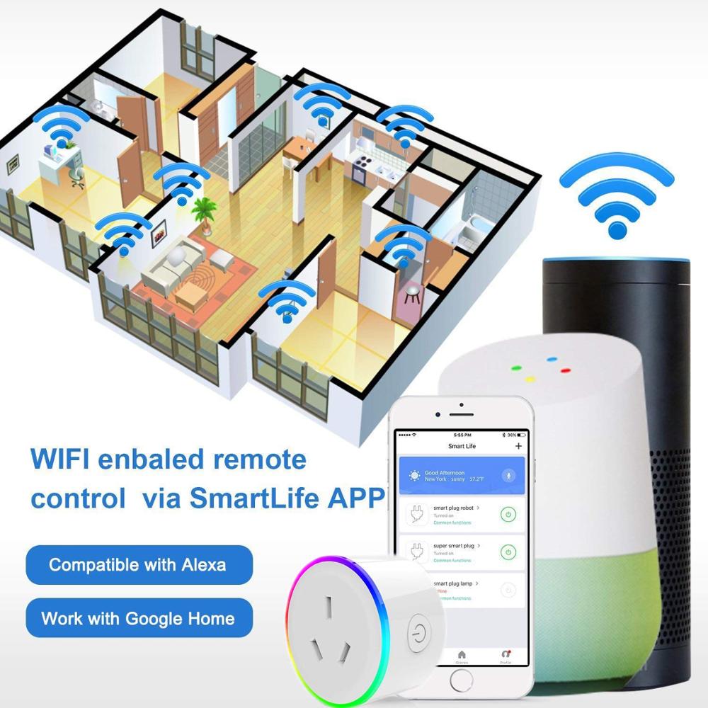 AU Tuya Mini Wifi Smart Plug/Australia Wifi Smart Plug Socket Compatible With Alexa Google Assitant and IFTTT