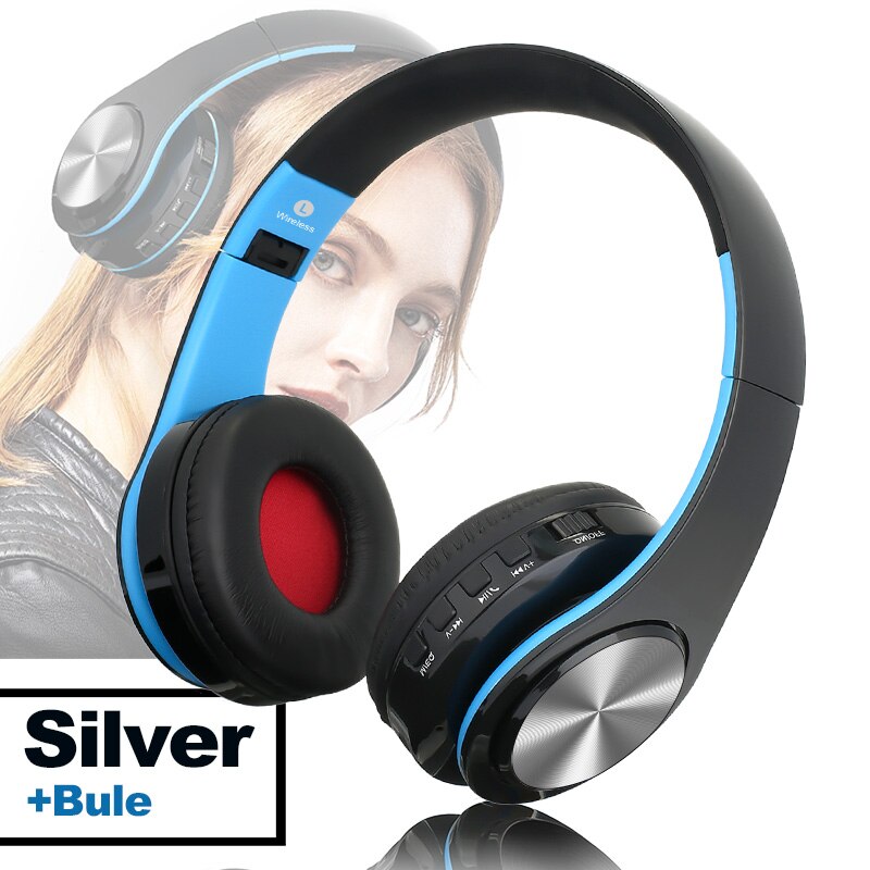 TOMKAS Bluetooth écouteur casque sans fil stéréo écouteurs pliable casques écouteurs réglables avec micro/carte TF pour ordinateur