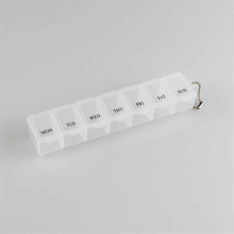 Roterende 7 Dagen Pil Container Citroen Pillendoosje Splitter Pil Organisator Geneeskunde Doos Reizen Dispenser Bunker Gezondheidszorg Gereedschap: white