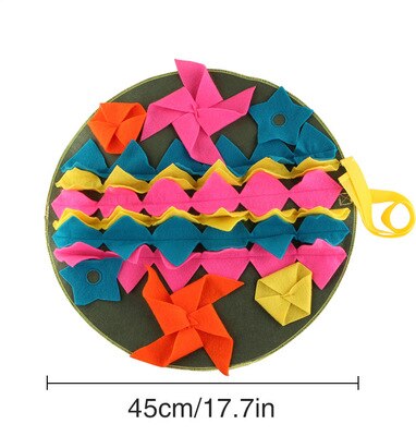 Snuffelmat voor huisdieren, hondensnuffelmat, afneembare fleece deken, stressverlichtende neuspads, kattenneuspad, puzzelspeeltje, vertragend: J 4545cm