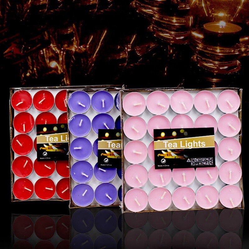 Dining Table Wedding Candles Wax Standard Wick Burning Durable Candle Tea Wax Round Candle Smokeless Dinner Eco-friendly